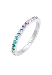 Elli Damska obrączka multi kolor Elegant Trend z kryształami ze srebra próby 925 Sterling Silver Pierścionki 1 ct Damski. Szare pierścionki Elli, srebrne. Za 198,79 zł.
