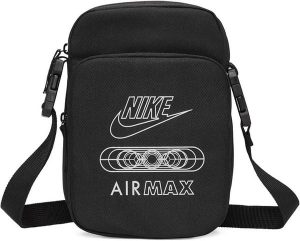 Saszetka na ramię Nike Air Max. Czarne nerki i saszetki Nike, bez wzorów, z materiału. Za 75,99 zł.