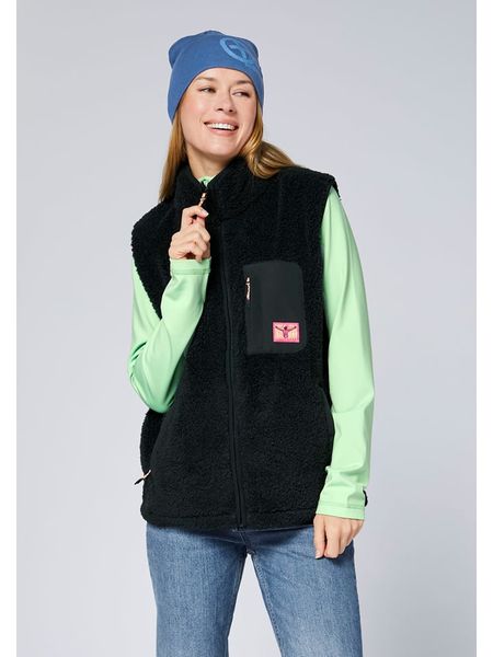 Chiemsee Kamizelka polarowa w kolorze czarnym rozmiar: XL. Czarne kamizelki Chiemsee, xl, bez wzorów, z materiału, bez kołnierzyka, bez ramiączek, bez kaptura. Za 117,73 zł.