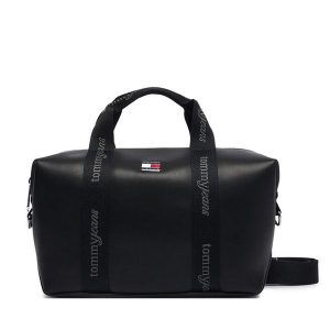 Torebka Tommy Jeans. Czarne torebki klasyczne Tommy Jeans, bez wzorów, z jeansu, bez dodatków. Za 409,99 zł.