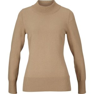 Sweter basic ze stójką, z bawełny z recyklingu. Szare golfy bonprix, bez wzorów, z bawełny. Za 64,99 zł.