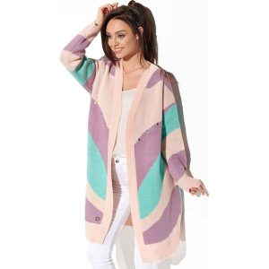 Długi sweter bez zapięcia pastelowy w paski. Długie swetry LEMONIADE. Za 279,00 zł.