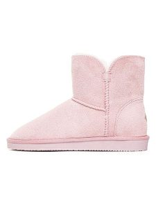 ISLAND BOOT Botki zimowe "Chloe" w kolorze jasnoróżowym rozmiar: 37. Różowe botki Island Boot, na zimę, bez wzorów, z materiału, bez obcasa, bez zapięcia. Za 114,17 zł.