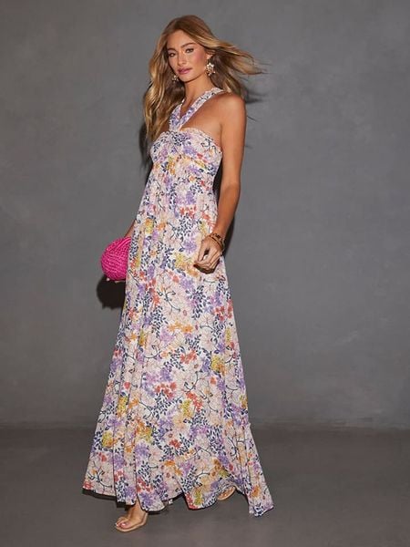 LA Angels Sukienka w kolorze fioletowym rozmiar: S. Różowe sukienki LA Angels, na imprezę, s, bez wzorów, bez kołnierzyka, bez ramiączek, maxi. Za 157,35 zł.