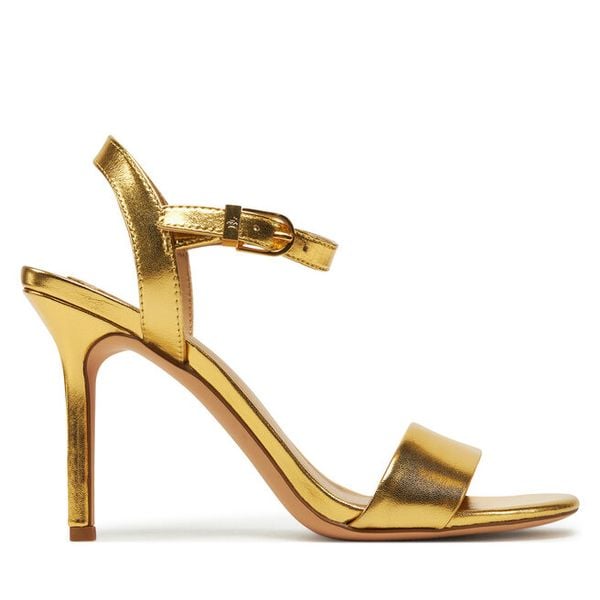 Sandały LAUREN RALPH LAUREN. Żółte sandały Lauren Ralph Lauren, bez wzorów, bez obcasa, na szpilce, bez zapięcia. Za 409,99 zł.