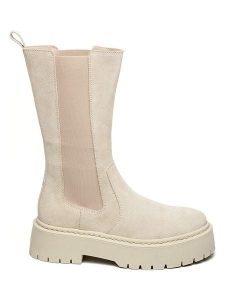 Steve Madden Skórzane sztyblety w kolorze beżowym rozmiar: 39. Brązowe botki Steve Madden, bez wzorów, bez zapięcia. Za 226,24 zł.