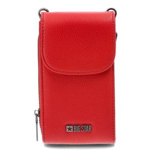Czerwona Torebka Big Star Damska Mała Saszetka. Czerwone listonoszki Big Star Accessories, bez wzorów, ze skóry ekologicznej, małe, bez dodatków. Za 149,00 zł.
