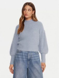 Guess Sweter W4BR25 Z3BH0 Niebieski Regular Fit. Niebieskie swetry klasyczne Guess, xxl, z syntetyku, bez kołnierzyka. Za 304,50 zł.