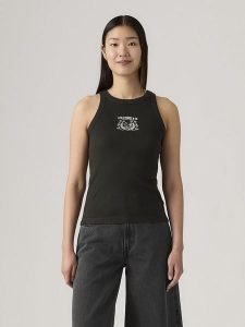 Levi's Top w kolorze czarnym rozmiar: M. Czarne topy Levi's®, m, bez wzorów, z bawełny, bez kołnierzyka, bez ramiączek. Za 65,69 zł.