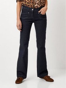 Toni Dżinsy - Bootcut fit - w kolorze granatowym rozmiar: 42K. Niebieskie jeansy Toni, z aplikacjami, ze skóry, z podwyższonym stanem. Za 187,99 zł.