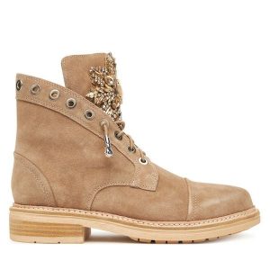 Trzewiki Alma En Pena. Brązowe botki Alma en Pena, bez wzorów, bez obcasa, na płaskiej podeszwie, bez zapięcia. Za 579,99 zł.