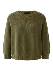 Oui Sweter w kolorze khaki rozmiar: 36. Brązowe swetry oversize Oui, bez wzorów, ze splotem, bez ramiączek. Za 240,99 zł.