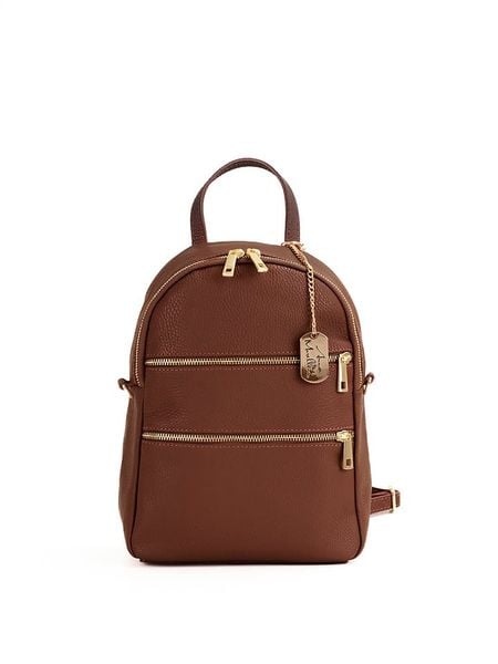 Anna Morellini Skórzany plecak "Zeolla" w kolorze jasnobrązowym - 22 x 29 x 11 cm rozmiar: onesize. Brązowe plecaki Anna Morellini. Za 287,84 zł.