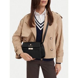 Torebka Beverly Hills Polo Club. Czarne listonoszki Beverly Hills Polo Club, bez wzorów, bez dodatków. Za 179,99 zł.
