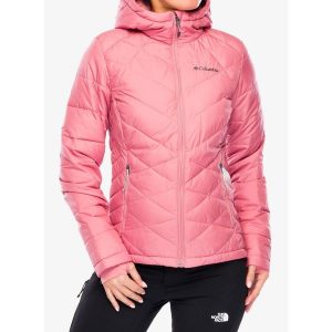 Kurtka ocieplana damska Columbia Heavenly Hooded Jacket. Czerwone kurtki Columbia, bez wzorów, bez kaptura. Za 423,99 zł.