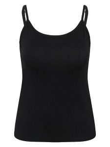 KAFFE curve Top w kolorze czarnym rozmiar: S. Czarne topy KAFFE curve, s, bez wzorów, z wiskozy, klasyczne, bez kołnierzyka, bez ramiączek. Za 60,99 zł.