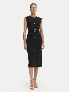 Rinascimento Sukienka koktajlowa CFC0020278002 Czarny Slim Fit. Czarne sukienki Rinascimento, xl, bez wzorów, z syntetyku, wizytowe, bez kołnierzyka, bez ramiączek. Za 699,99 zł.