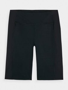 4F Legginsy kolarki trekkingowe damskie - czarne XS. Czarne legginsy 4f, bez wzorów, z dzianiny, klasyczne, z podwyższonym stanem. W wyprzedaży za 69,99 zł.