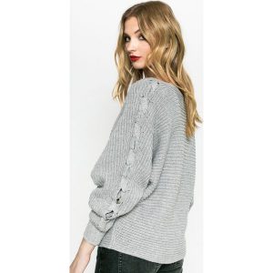 Medicine - Sweter Nocturne. Szare swetry klasyczne marki MEDICINE, z bawełny, z krótkim rękawem. W wyprzedaży za 59,90 zł.