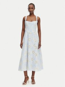 Bardot Sukienka letnia Lilah 59825DB2 Niebieski jasny Regular Fit. Niebieskie sukienki Bardot, na lato, bez wzorów, z syntetyku, bez kołnierzyka, bez ramiączek. Za 584,99 zł.