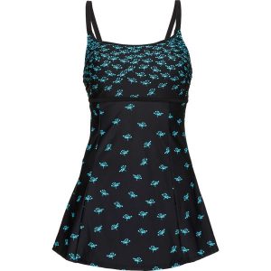 Sukienka kąpielowa shape, średni stopień modelowania sylwetki. Czarne sukienki bonprix, na plażę, bez wzorów, bez kołnierzyka, bez ramiączek. Za 189,99 zł.