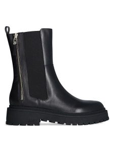 Liu Jo Skórzane botki w kolorze czarnym rozmiar: 38. Czarne botki Liu Jo, bez wzorów, z materiału, bez obcasa, bez zapięcia. Za 332,24 zł.