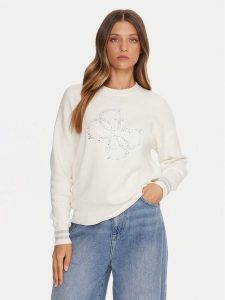 Guess Sweter W5BR42 Z26I2 Écru Relaxed Fit. Swetry klasyczne Guess, xl, z wiskozy, bez kołnierzyka. Za 359,99 zł.
