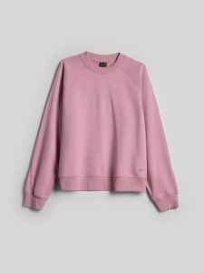 4F Bluza dresowa loose bez kaptura damska - różowa M. Czerwone bluzy 4f, l, bez wzorów, z bawełny, bez kaptura. Za 129,99 zł.