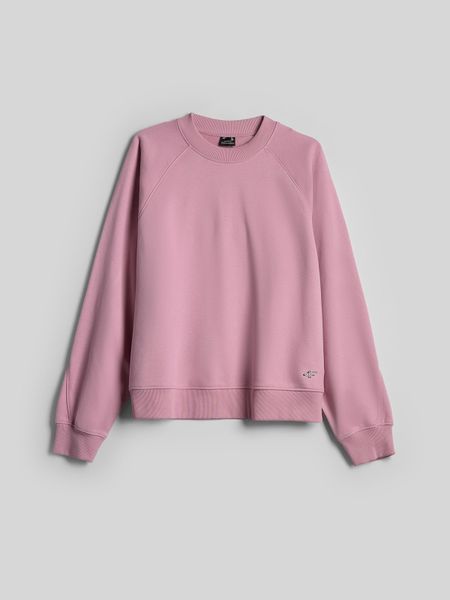4F Bluza dresowa loose bez kaptura damska - różowa S. Czerwone bluzy 4f, l, bez wzorów, z bawełny, bez kaptura. Za 129,99 zł.