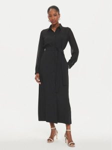 Marella Sukienka koszulowa Uruguay 2423226113 Czarny Regular Fit. Czarne sukienki Marella, bez wzorów, z syntetyku, bez kołnierzyka, bez ramiączek, koszulowe. Za 649,00 zł.