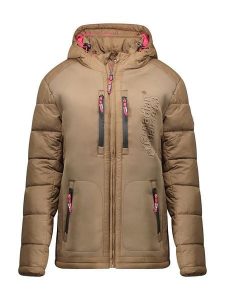 Canadian Peak Kurtka zimowa "Beachweak" w kolorze jasnobrązowym rozmiar: XL. Brązowe kurtki Canadian Peak, na zimę, xl, bez wzorów, z puchu, bez kaptura. Za 217,99 zł.