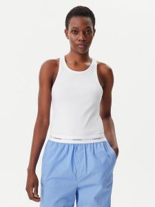 Calvin Klein Underwear Top LV00QS7492 Biały Slim Fit. Białe topy Calvin Klein Underwear, xl, bez wzorów, z bawełny, bez kołnierzyka, bez ramiączek. Za 129,99 zł.