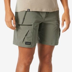 Spodenki trekkingowe damskie Simond MT500. Brązowe szorty SIMOND, bez wzorów, z syntetyku, sportowe. Za 99,99 zł.