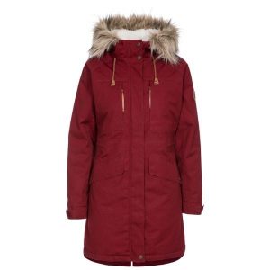 Trespass Faithful - Kobieta Jkt Merlot. Czerwone kurtki Trespass, bez wzorów, z futra, bez kaptura. Za 449,99 zł.