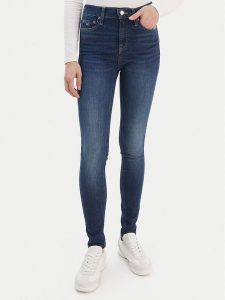 Tommy Jeans Jeansy Nora DW0DW19254 Niebieski Skinny Fit. Niebieskie jeansy Tommy Jeans, bez wzorów, z bawełny. Za 409,99 zł.