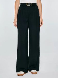 Spodnie damskie wide z dodatkiem wiskozy czarne Alisa 906. Czarne spodnie z wysokim stanem Big Star, bez wzorów, z denimu, z podwyższonym stanem. Za 229,99 zł.