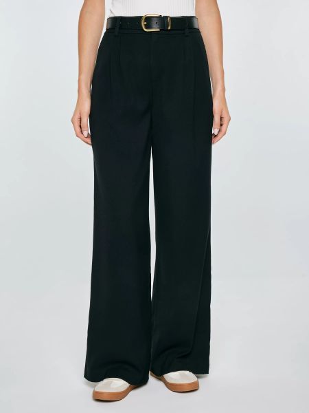 Spodnie damskie wide z dodatkiem wiskozy czarne Alisa 906. Czarne spodnie z wysokim stanem Big Star, bez wzorów, z denimu, z podwyższonym stanem. Za 229,99 zł.