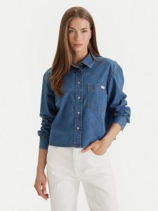 Calvin Klein Jeans Koszula jeansowa New Dad LV047F790G Niebieski Regular Fit. Niebieskie koszule Calvin Klein Jeans, m, bez wzorów, z bawełny, bez kołnierzyka, bez ramiączek. Za 369,99 zł.