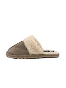 Billowy Skórzane kapcie w kolorze khaki rozmiar: 40. Brązowe kapcie Billowy, bez wzorów. Za 152,98 zł.