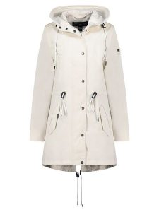 Geographical Norway Parka "Cumi" w kolorze białym rozmiar: XL. Białe płaszcze Geographical Norway, xl, z aplikacjami, bez kaptura. Za 219,60 zł.