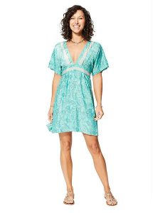 Ipanima Sukienka w kolorze turkusowo-białym rozmiar: 34-40. Białe sukienki Ipanima, bez wzorów, bez kołnierzyka, bez ramiączek, mini. Za 56,99 zł.