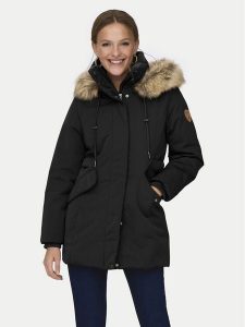 ONLY Parka New Priska 15300627 Czarny Regular Fit. Czarne płaszcze ONLY, l, bez wzorów, z syntetyku, bez kaptura. Za 649,99 zł.