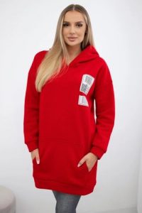 Bluza z kapturem z naszywkami czerwona. Czerwone bluzy KESI, l, z aplikacjami, z bawełny, z kapturem. Za 278,10 zł.