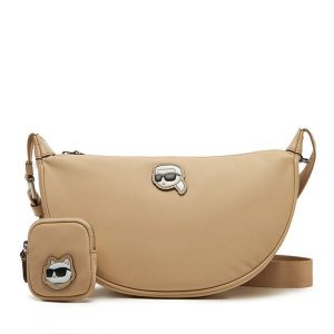 Torebka KARL LAGERFELD. Brązowe listonoszki KARL LAGERFELD, bez wzorów, bez dodatków. Za 509,99 zł.