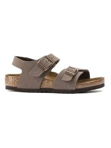 Birkenstock Skórzane sandały "New York" w kolorze beżowym rozmiar: 29. Brązowe sandały Birkenstock, bez wzorów, z nubiku, z otwartym noskiem, bez obcasa, bez zapięcia. Za 183,59 zł.
