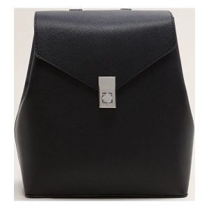 Mango - Torebka Mera. Czarne torebki klasyczne marki Mango, w paski, z materiału. Za 89,90 zł.