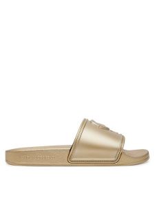 KARL LAGERFELD Klapki Kondo 2.0 KL80919M Złoty. Żółte klapki KARL LAGERFELD, bez wzorów, z tworzywa sztucznego, bez obcasa. Za 419,99 zł.