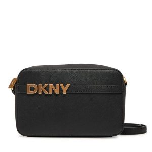Torebka DKNY. Czarne listonoszki DKNY, bez wzorów, bez dodatków. Za 499,99 zł.