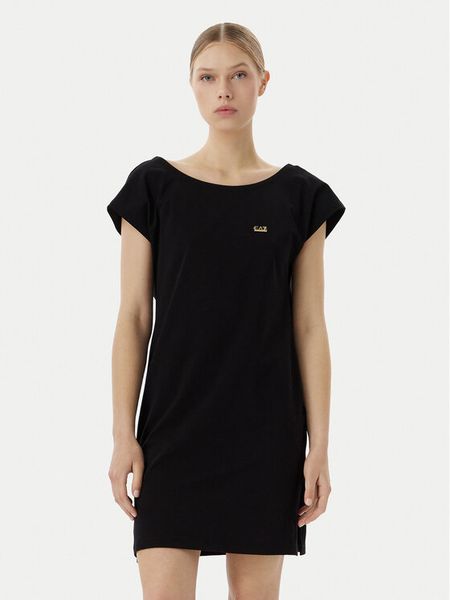 EA7 Emporio Armani Sukienka letnia 7W001478 AF10373 UC001 Czarny Relaxed Fit. Czarne kombinezony EA7 Emporio Armani, na lato, xs, bez wzorów, bez kołnierzyka, bez ramiączek. Za 349,99 zł.