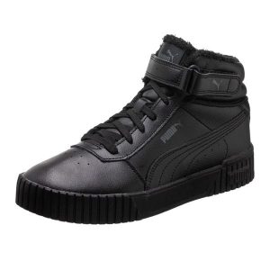 Buty Damskie Carina 2.0 Ze Skóry Ekologicznej O Średnim Kroju. Czarne buty trekkingowe Puma, ze skóry ekologicznej, bez zapięcia. Za 403,99 zł.